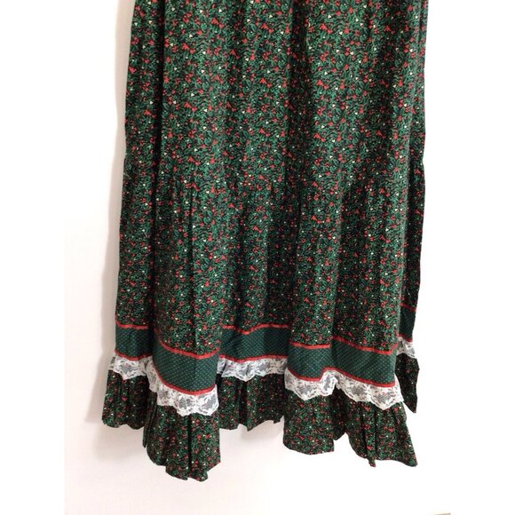 Vintage Christmas Maxi Skirt Mrs Claus Caroling Festive Handmade Womens Medium - Picture 6 of 9